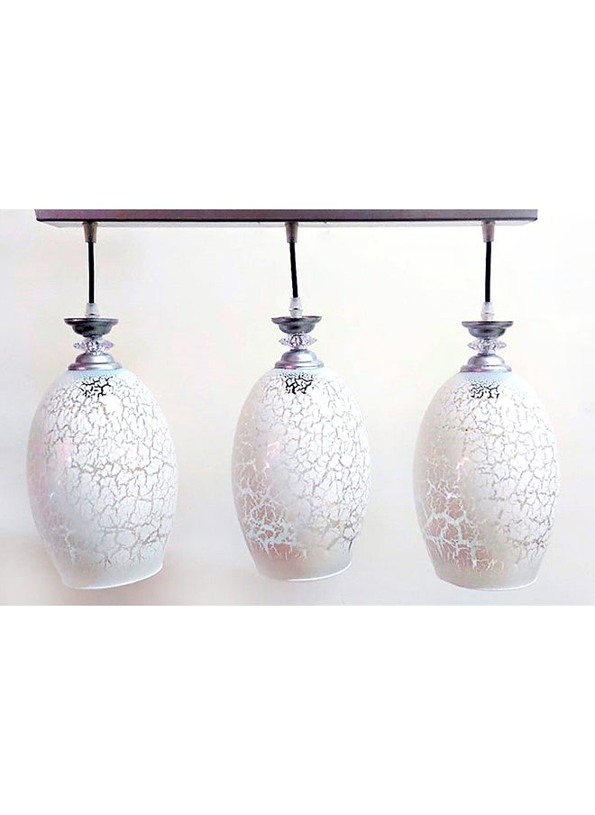 Generic Triple Chandelier, Metal And Glass 