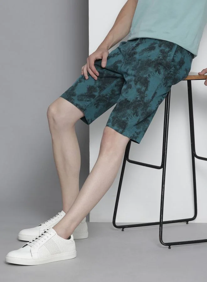 The Indian Garage Co Men Slim Fit Printed Mid-Rise Shorts