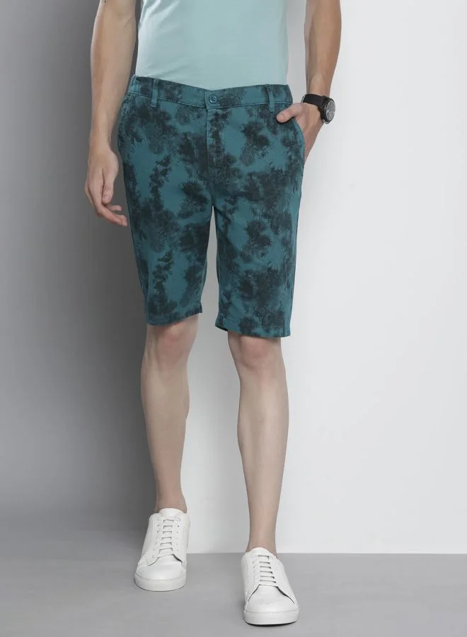 The Indian Garage Co Men Slim Fit Printed Mid-Rise Shorts