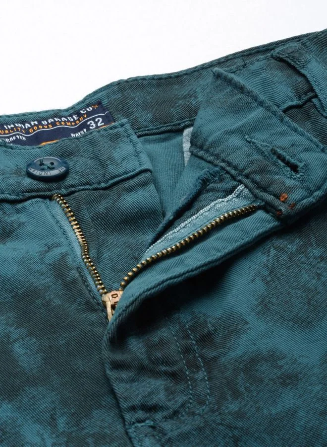 The Indian Garage Co Men Slim Fit Printed Mid-Rise Shorts