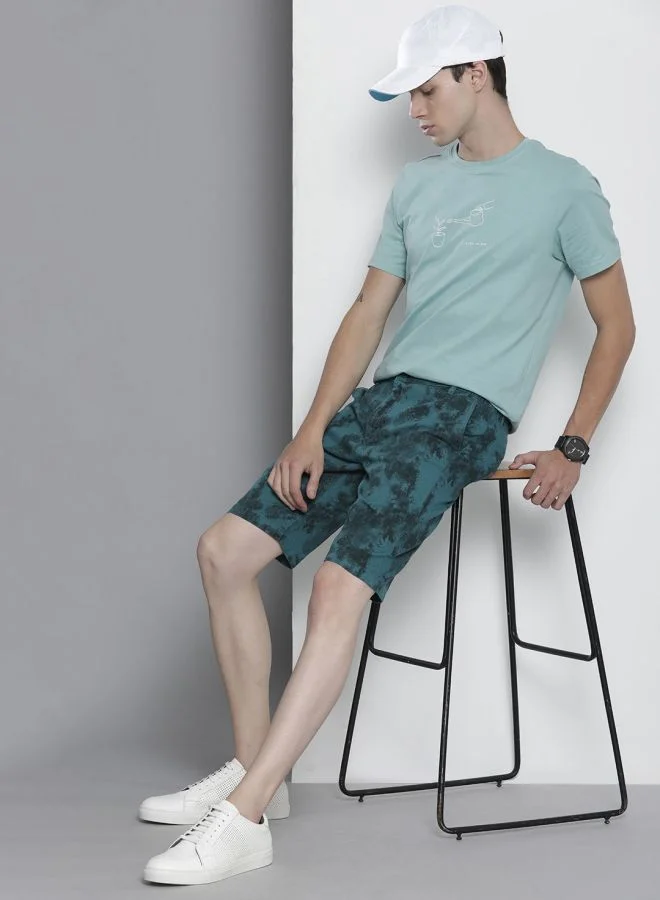 The Indian Garage Co Men Slim Fit Printed Mid-Rise Shorts