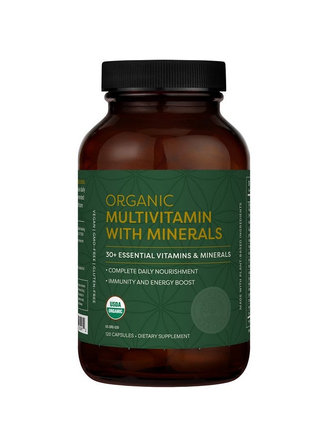 global healing center مركز الشفاء العالمي - فيتامينات متعددة عضوية معتمدة من وزارة الزراعة الأمريكية للنساء والرجال - الفيتامينات تشمل A و C و D والمزيد لاحتياجات صحتك العامة ورفاهيتك - تغذية يومية كاملة من الفيتامينات المتعددة (120 كبسولة) - Image 1