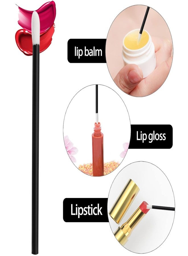 iBuddy Disposable Lip Brush For Women - Pack of 50, Lipstick Brush For Makeup, Lip Balm Applicator, Eyeshadow Makeup Brushes, Travel-Friendly Lipstick Applicator Tool Kit - Black - Image 2