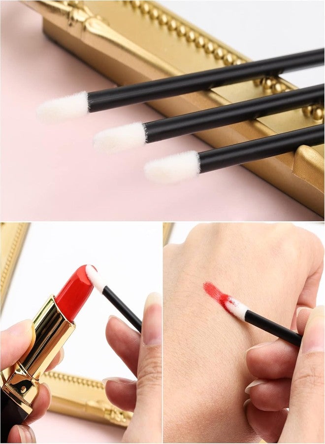 iBuddy Disposable Lip Brush For Women - Pack of 50, Lipstick Brush For Makeup, Lip Balm Applicator, Eyeshadow Makeup Brushes, Travel-Friendly Lipstick Applicator Tool Kit - Black - Image 4