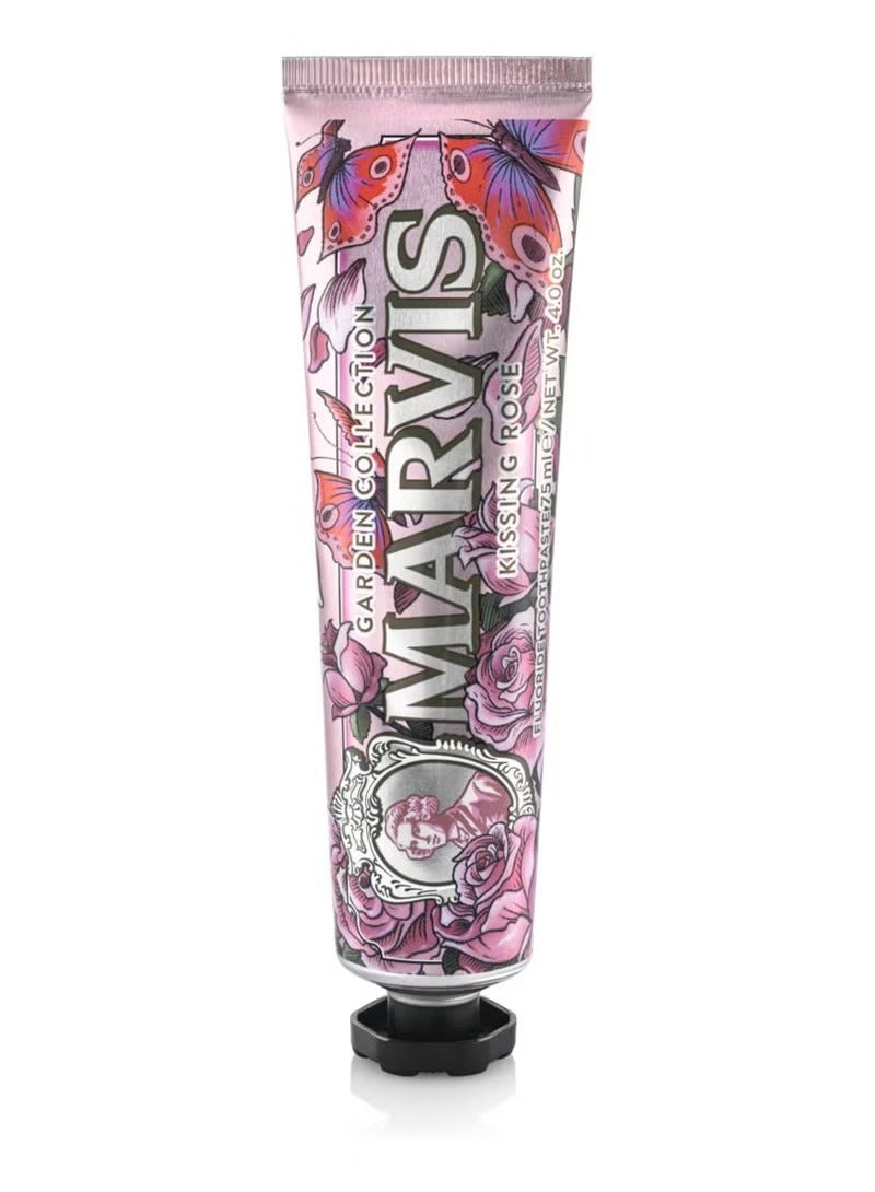 مارفيس Marvis Garden Collection Kissing Rose Limited Edition معجون أسنان، 75 مل، معجون أسنان ذو نكهة مثيرة للطازجة الطويلة الأمد - Image 2