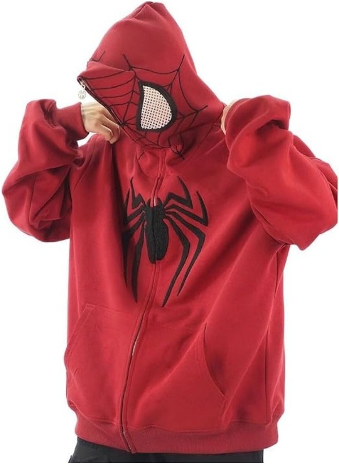 NIBEMINENT Autumn and winter American Y2K retro niche design Spider-Man hooded sweatshirt zipper cardigan national style high street loose jacket  - Image 3