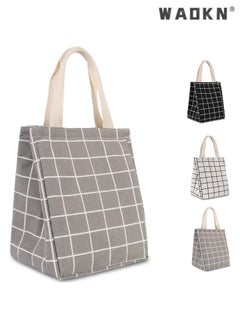 WAOKN High Quality Multi-purpose Environmentally Friendly Material Reusable Lunch Bag Insulated Lunch Box Canvas Fabric with Aluminum Foil Lunch Tote Bag For Women Men School Office  - Image 1