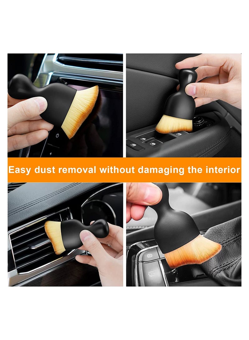 Generic Car Detailing Brush Set Auto Interior Dust Brush and Microfiber Soft Fleece Car Wash Gloves for Cleaning Automotive Dashboard Air Conditioner Vents Leather Computer  - Image 5