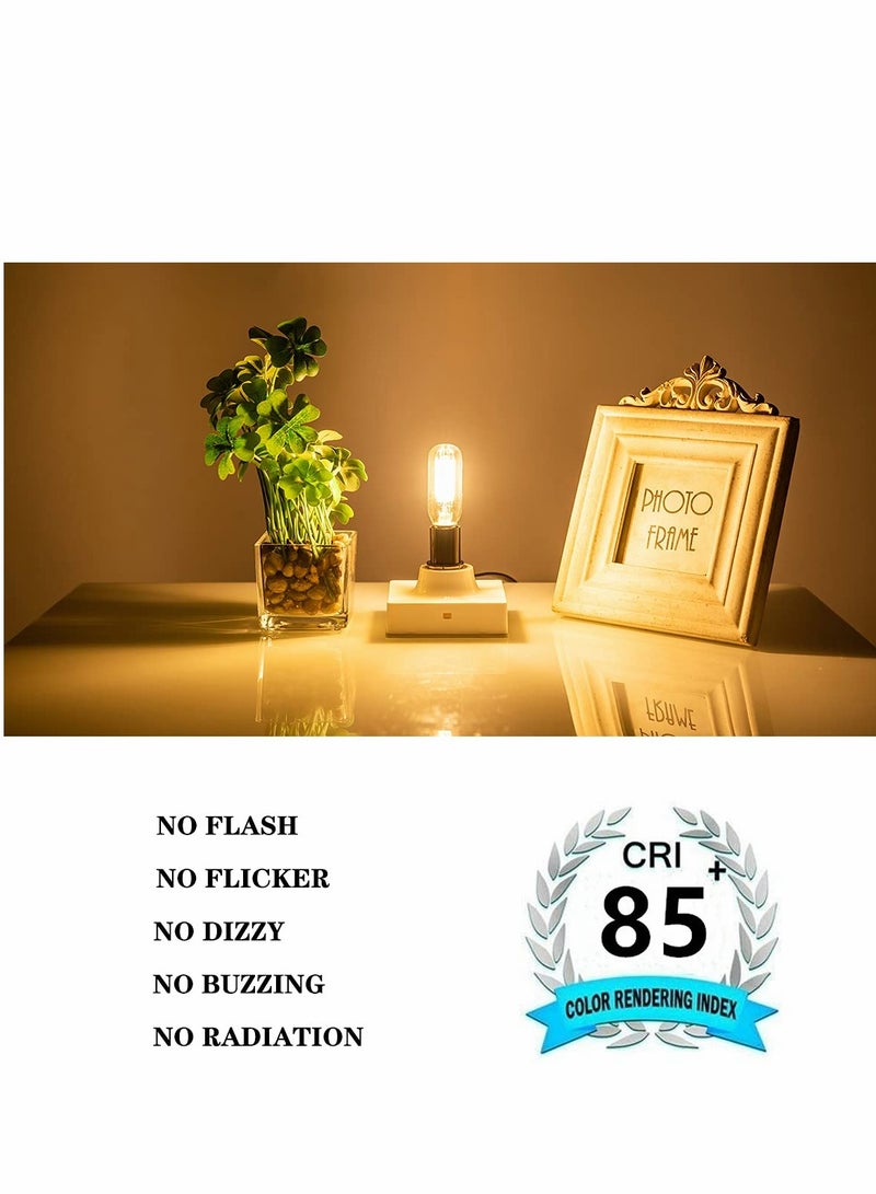 لامبة LED E14 4W، تعادل 40W، ضوء دافئ أبيض 2700K، تصميم تيفي واضح، قاعدة إيدسون للمصابيح، مناسبة للثريات، مراوح السقف، والمعلقات، عبوة تحتوي على 4 قطع - Image 4