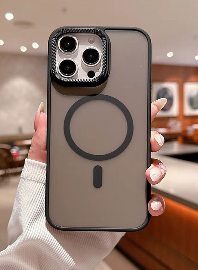 Premium Shockproof MagSafe Case for iPhone 14 Pro with Metal Camera Frame – Stylish Matte Magnetic Mobile Cover for Men, Women & Youth – Anti-Fingerprint, Camera Protection, Drop Resistant (Black) - Image 2