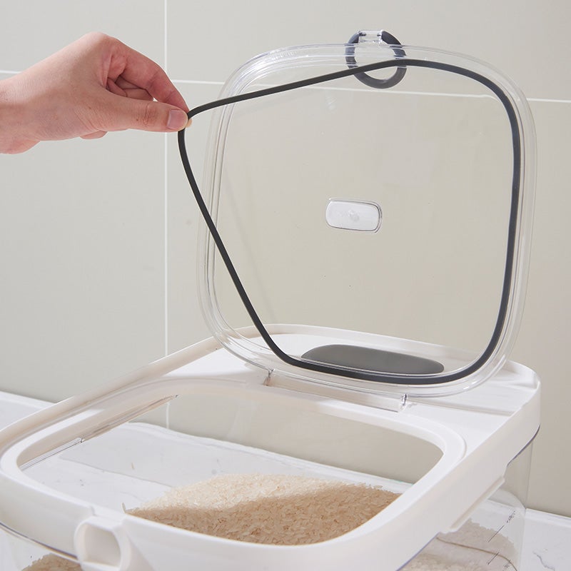 See-through Remaining Capacity Rice Bucket, Insect-proof Design Large Capacity Food Storage - Image 4