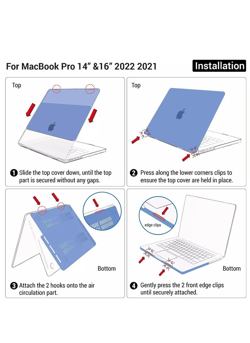 Pisen Case for MacBook Pro 14 Inch for Mac Pro 14 (2024-2021) A2442 Pro/Max,Hard Shell Case with Keyboard Cover  - Image 4