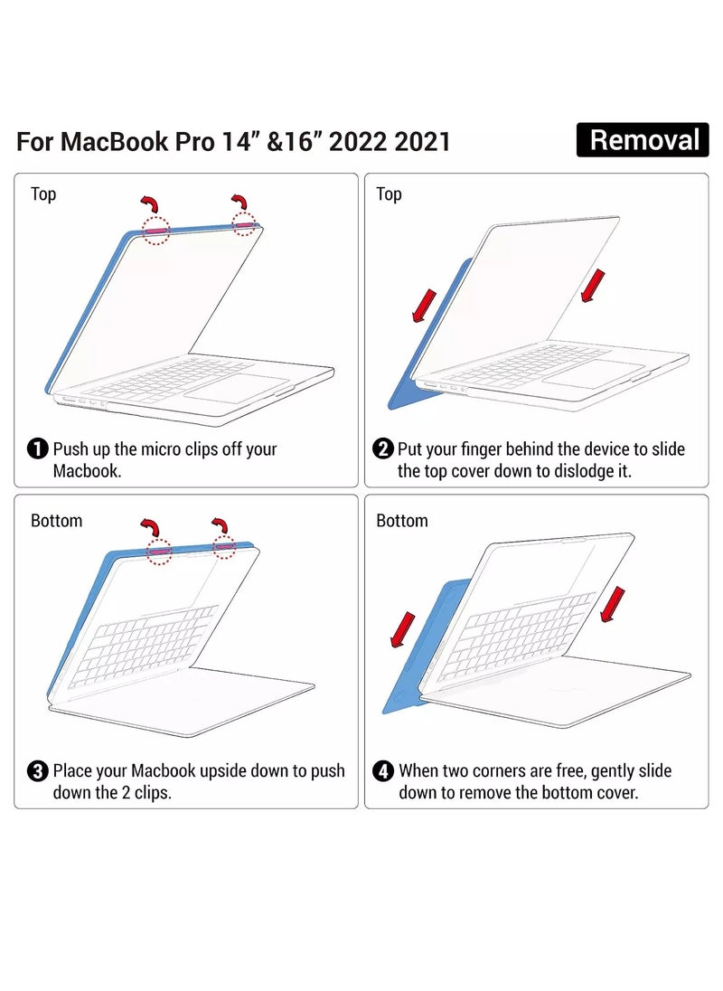 Pisen Case for MacBook Pro 14 Inch for Mac Pro 14 (2024-2021) A2442 Pro/Max,Hard Shell Case with Keyboard Cover  - Image 5