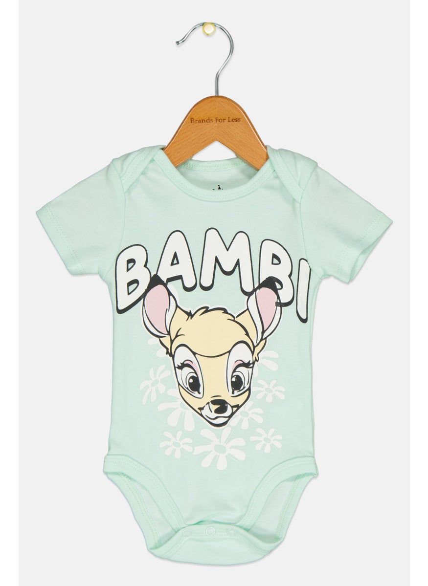 Disney Toddlers Girl Short Sleeve Graphic Print Bodysuit, Mint  - Image 1