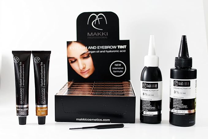 Makki 09 Ash Grey Makki Professional Intensive Eyelash and eyebrow tint dye with argan oil hualuronic acid 22ml - Image 4