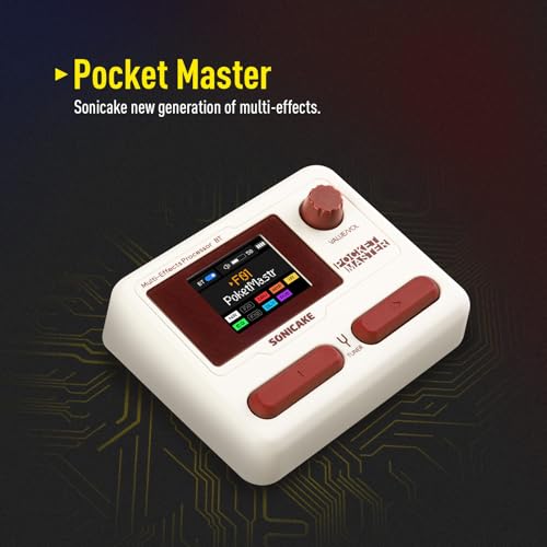 SONICAKE Pocket Master-بيدال متعدد التأثيرات المحمول، 100+ تأثيرات مدمجة للجيتار/الباس/الأكوستيك، نمذجة مضخم الصوت، محاكاة خزائن IR، واجهة صوت USB ستيريو OTG، قابلة لإعادة الشحن (أبيض) - Image 2