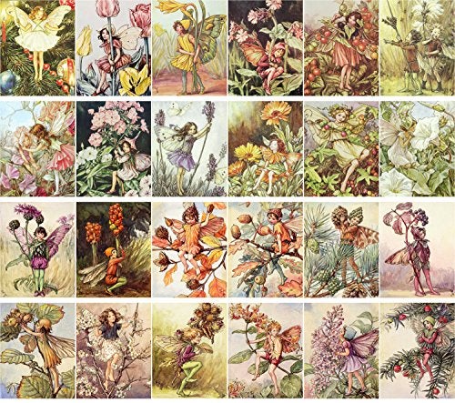 PIXILUV Vintage PostCards 24 pcs Flower Fairy Vintage Book Illustrations - Image 2