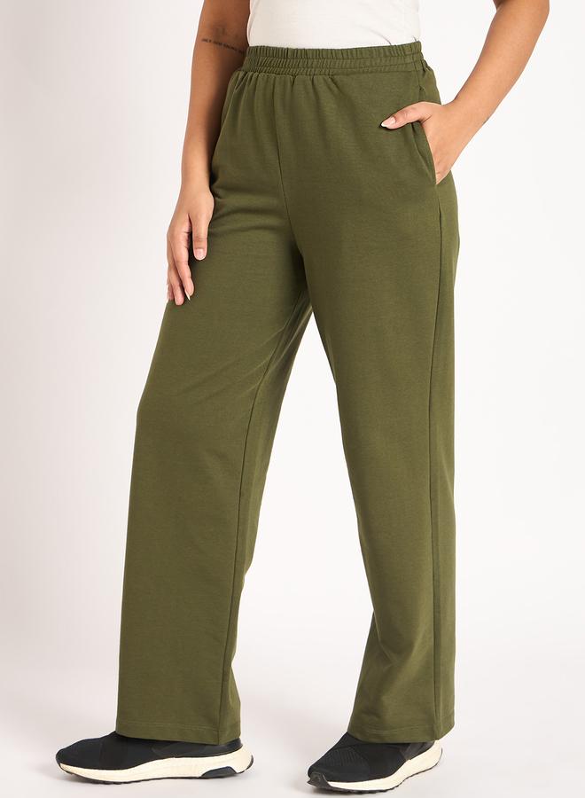 Femmella Olive Straight Fit Terry Trackpants - Image 2