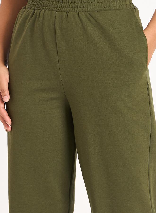 Femmella Olive Straight Fit Terry Trackpants - Image 3