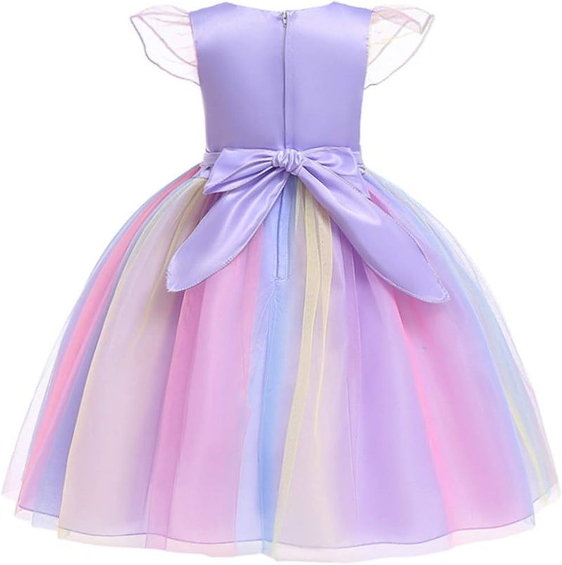 WonderBabe girls unicorn sleeveless dress dress princess dress carnival formal dress - Image 2