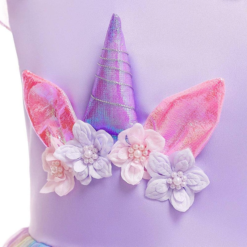 WonderBabe girls unicorn sleeveless dress dress princess dress carnival formal dress - Image 4