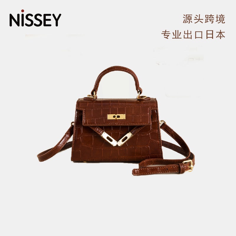 New Kelly Small Bag High-Grade Embossed Handbag Messenger Bag Simple Fashion Small Square Bag - Image 2