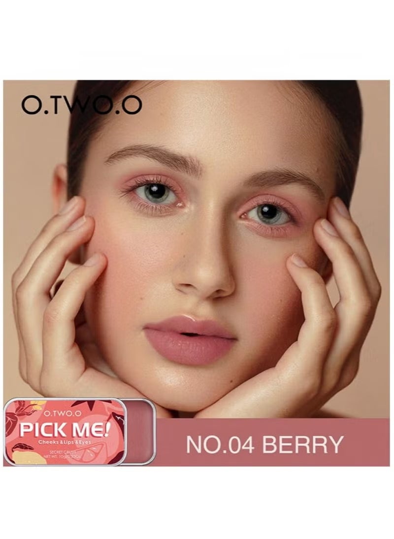 O.TWO.O O.TWO.O Pick Me Cheeks & Lips & Eyes Secret Crush 04 Berry 10g  - Image 3