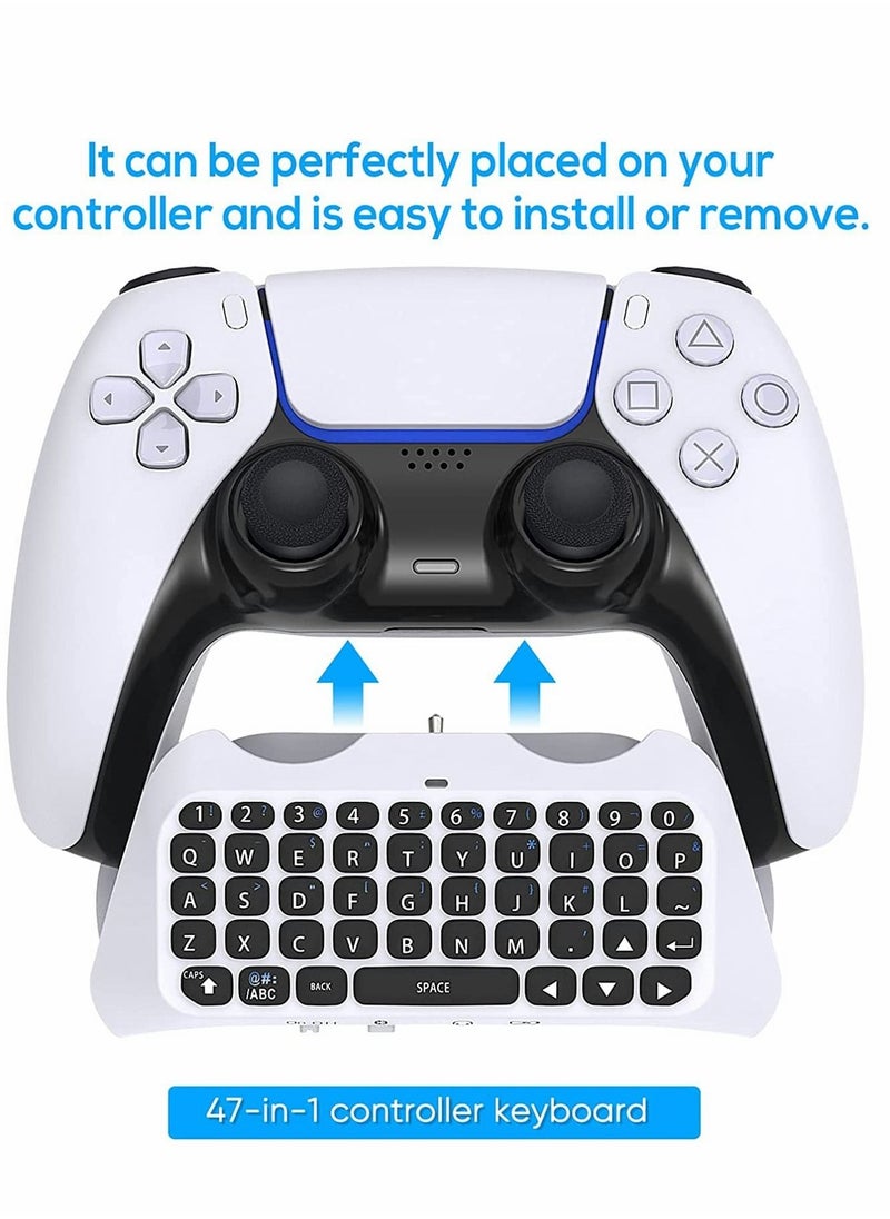 Excefore - Wireless Keyboard for PS5 Controller, Bluetooth 3.0 Mini Chatpad Message Game Keyboard Keypad Built-in Speaker with 3.5mm Audio Jack for Messaging and Gaming Live Chat - Image 1