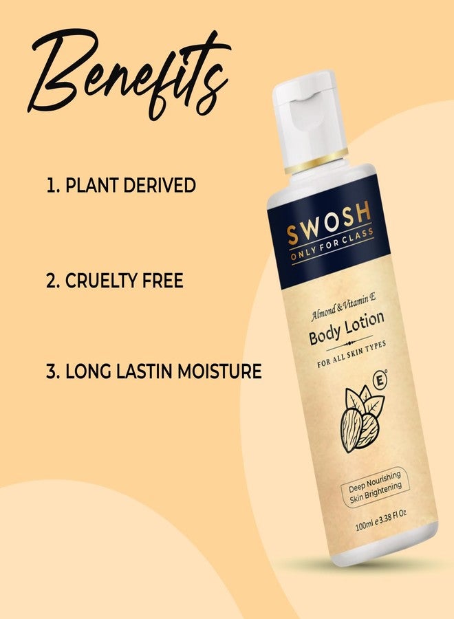 سوش لوشن للجسم من سوش 100 مل مع اللوز وفيتامين هـ - ترطيب يدوم 24 ساعة، تغذية عميقة لبشرة صحية ومشرقة | للبشرة العادية إلى الجافة للنساء والرجال (تركيبة غير لزجة وسريعة الامتصاص) (عبوة من قطعتين) - Image 3
