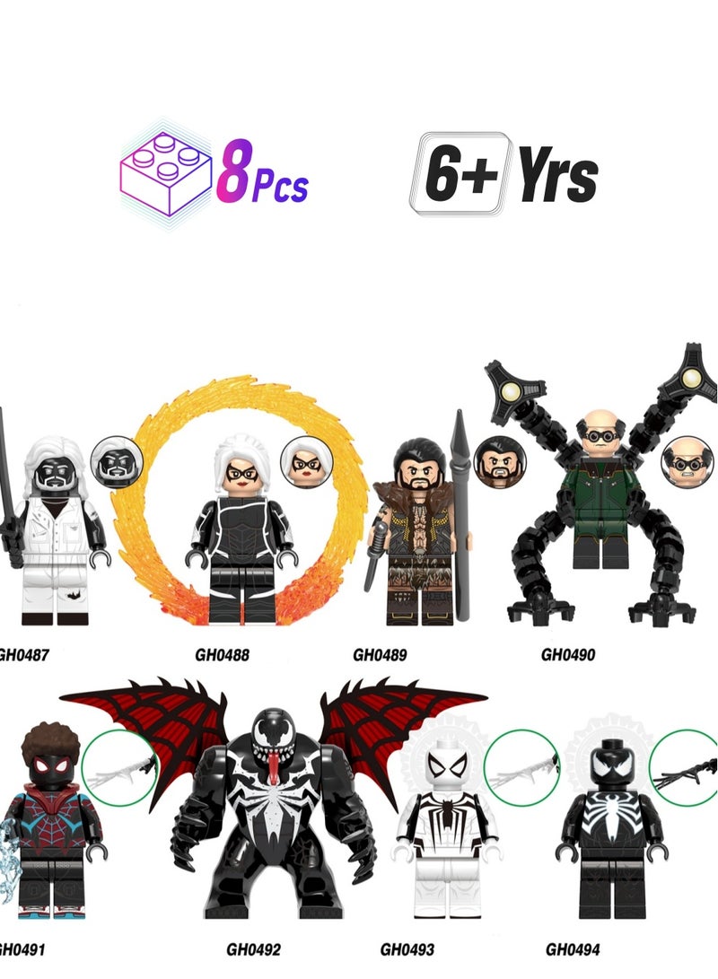 8-Piece Set Of Superhero Series Children'S Educational Building Blocks Dolls Boys Gift Bag  - Image 1