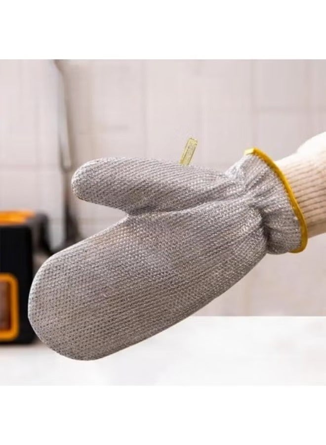 2pcs Multipurpose Wire Dishwashing Gloves, Miracle Cleaning Cloth in Glove Shape, Non Scratch Steel Wire Rags for Dishes, Kitchen Cooktops, Counters, Sinks, Pots, Pans, Reusable Cleaning Gloves  - Image 2