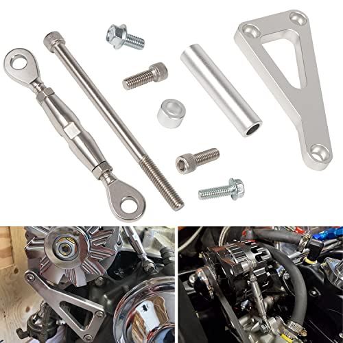 Camoo Billet Alternator Bracket Adjustable Kit for Chevy SBC 305 327 350 383 5.0L 5.7L V8 Eight Cylinder Long Water Pump Polished Aluminum for Chevy Small Block Engine - Image 1
