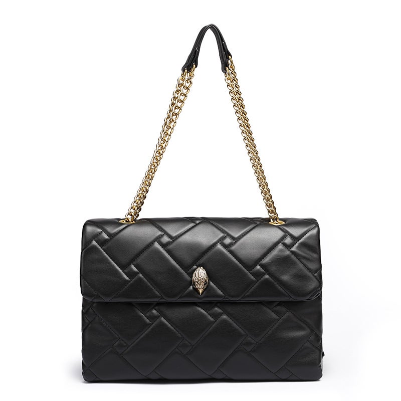 Kurt Geiger Women's Large Tote Bag with Eagle Head Design – Quilted Chain Crossbody Shoulder Bag, Vintage Style - Image 1