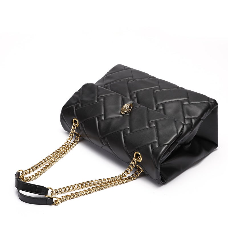 Kurt Geiger Women's Large Tote Bag with Eagle Head Design – Quilted Chain Crossbody Shoulder Bag, Vintage Style - Image 2