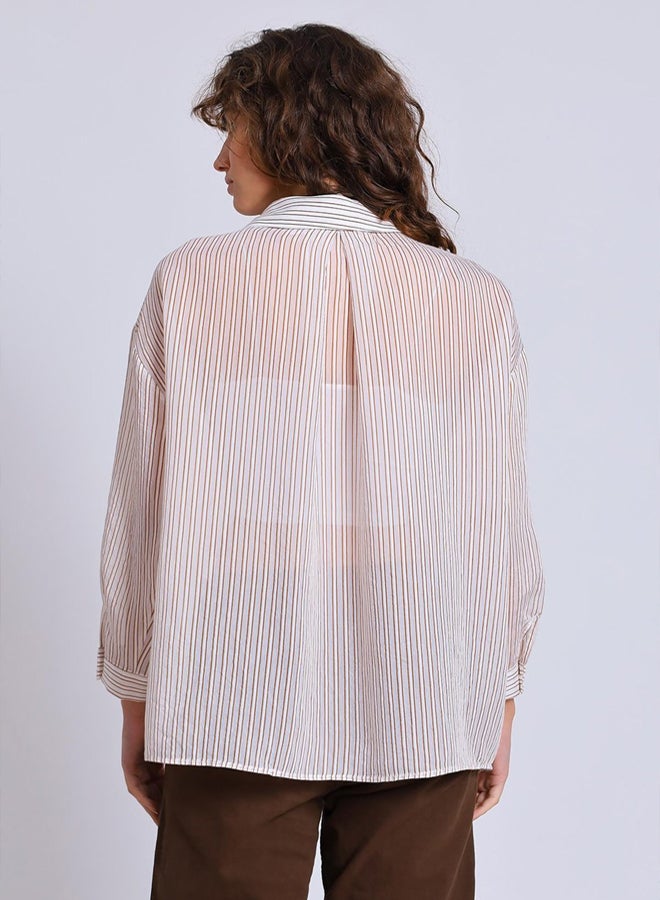 trendyol Brown Striped Shirt - Image 4