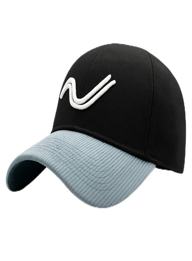 SLOVIC Men Cotton Cap Stylish | Cap with Adjutsable Straps | Summer Caps & All Sports - Cricket, Football | Comfortable Fit Baseball Caps & | Free Size | Black - Image 1