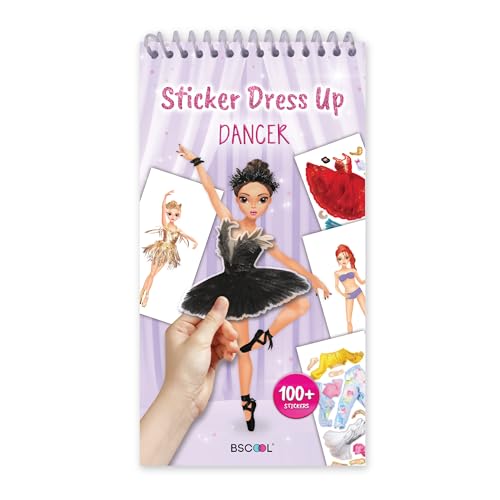 BSCOOL Sticker Dress-Up Dancers. Sticker Activity Book for Kids. Learn Girls Fashion Design, Dancer Poses with Sticker, and Guide for Kids 5 and up. Girls Fashion Paper Dolls Dress up Games - Image 1