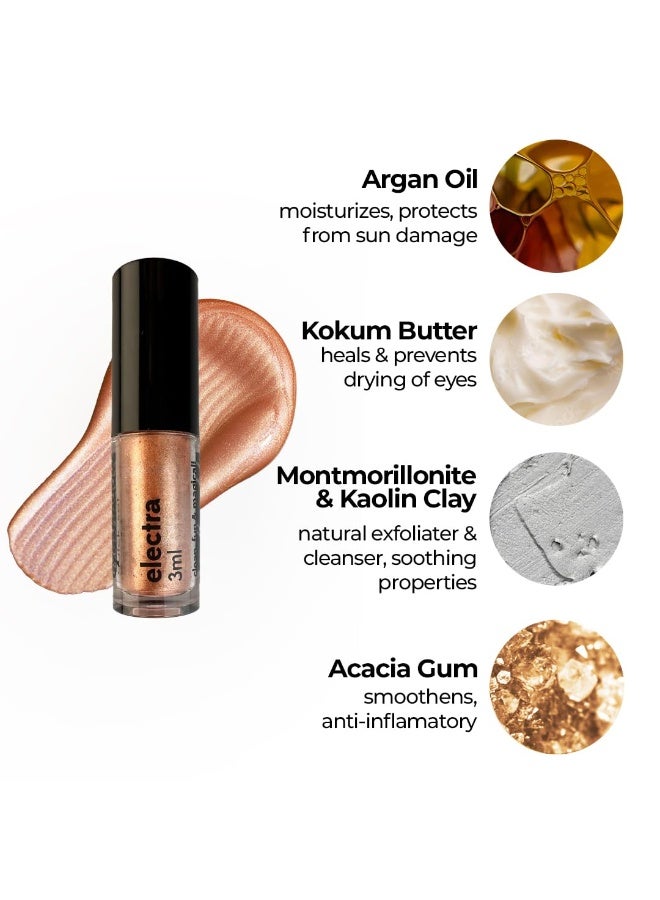 Ruby's Organics Mini Metallic Liquid Eyeshadow for Women- Eye Makeup, Smooth Glide Insta Dry Formula, Smudge proof, Waterproof, Long Lasting and Highly Pigmented, Paraben Free, Vegan - Copper, 3ml - Image 2
