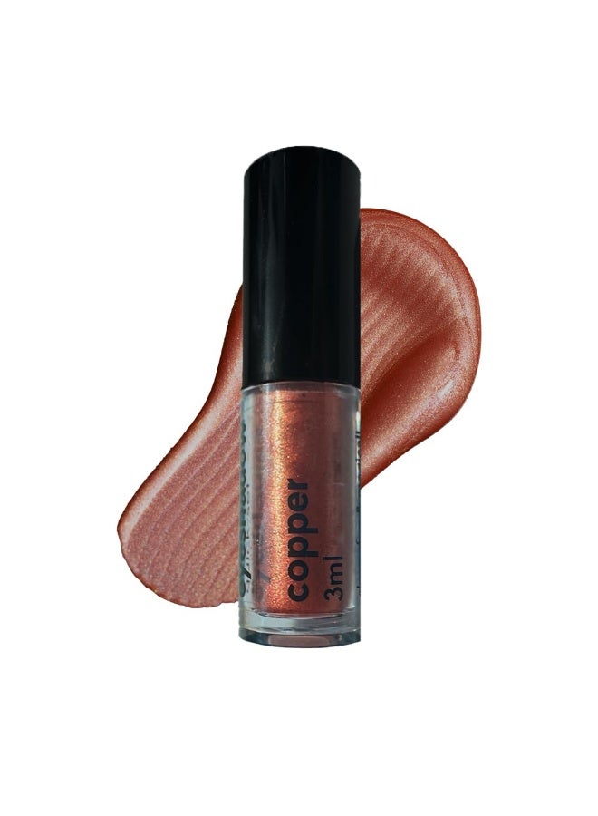 Ruby's Organics Mini Metallic Liquid Eyeshadow for Women- Eye Makeup, Smooth Glide Insta Dry Formula, Smudge proof, Waterproof, Long Lasting and Highly Pigmented, Paraben Free, Vegan - Copper, 3ml - Image 4