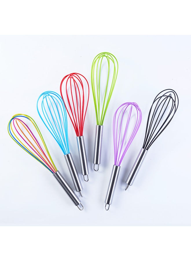 8 Inch 10 Inch 12 Inch Silicone Manual Egg Beater Stainless Steel Handle Egg Mixer Manual Household Egg Beater-Color:12 Inch Color - Image 4