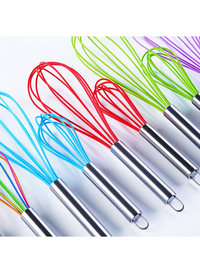 8 Inch 10 Inch 12 Inch Silicone Manual Egg Beater Stainless Steel Handle Egg Mixer Manual Household Egg Beater-Color:12 Inch Color - Image 5