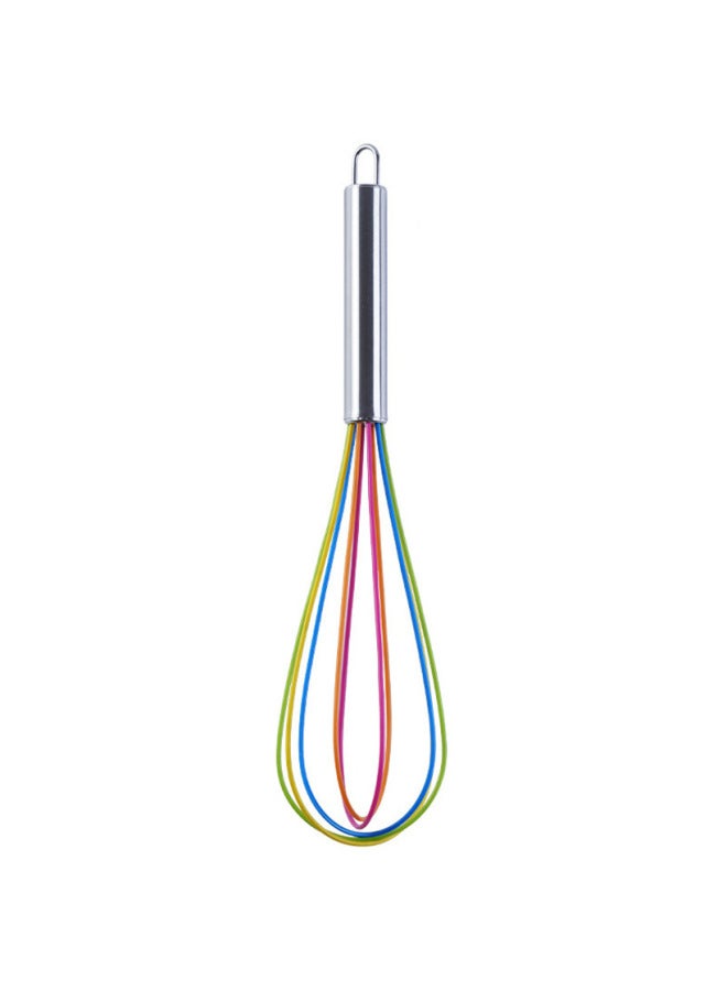 8 Inch 10 Inch 12 Inch Silicone Manual Egg Beater Stainless Steel Handle Egg Mixer Manual Household Egg Beater-Color:12 Inch Color - Image 1