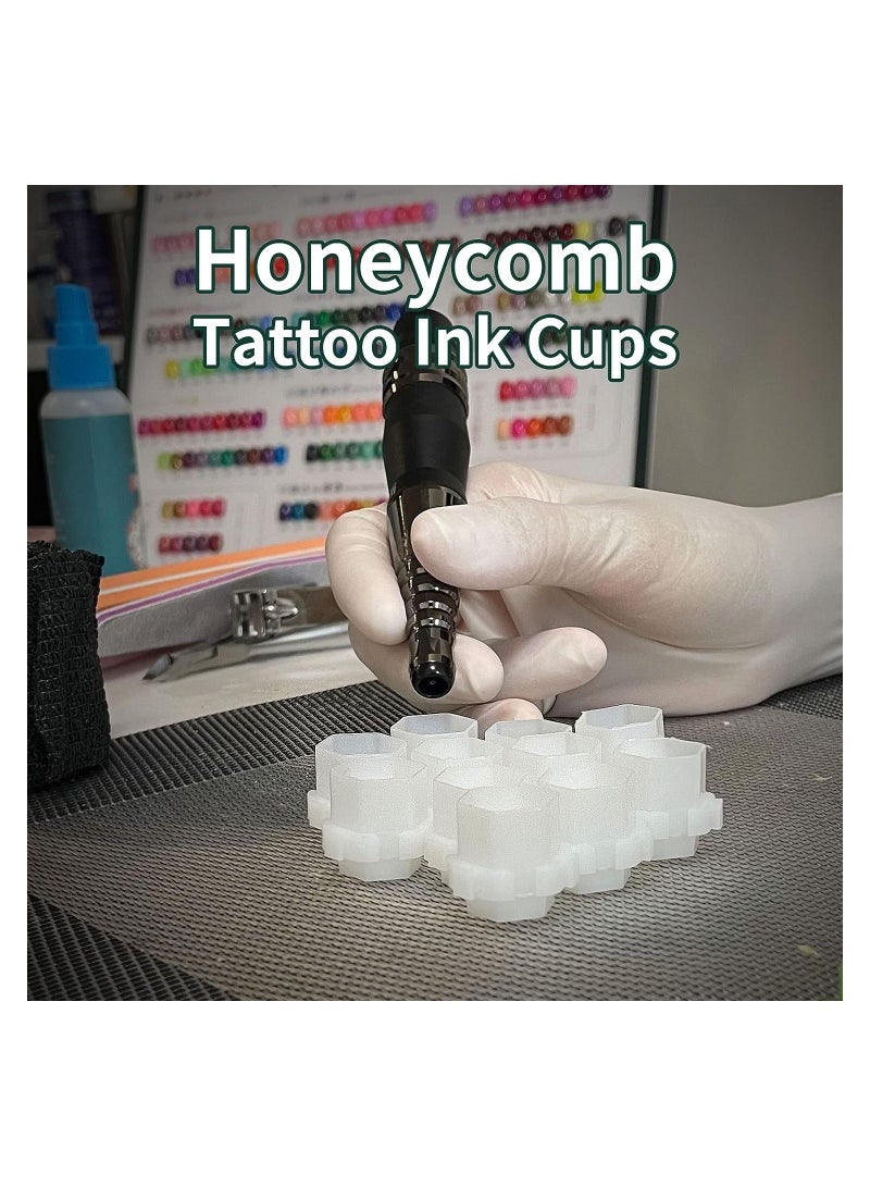 Generic Multicolor 300 pcs honeycomb Tattoo Ink Caps with 2 Cups Holders - Image 4