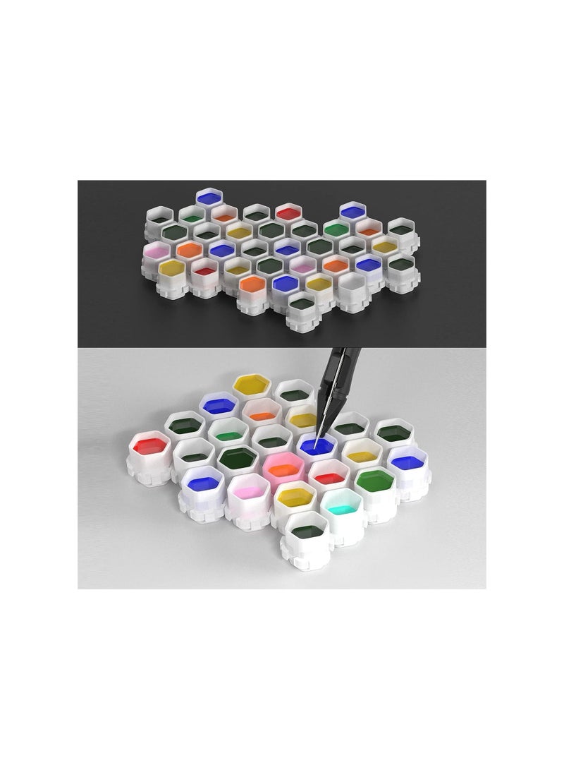 Generic Multicolor 300 pcs honeycomb Tattoo Ink Caps with 2 Cups Holders - Image 2