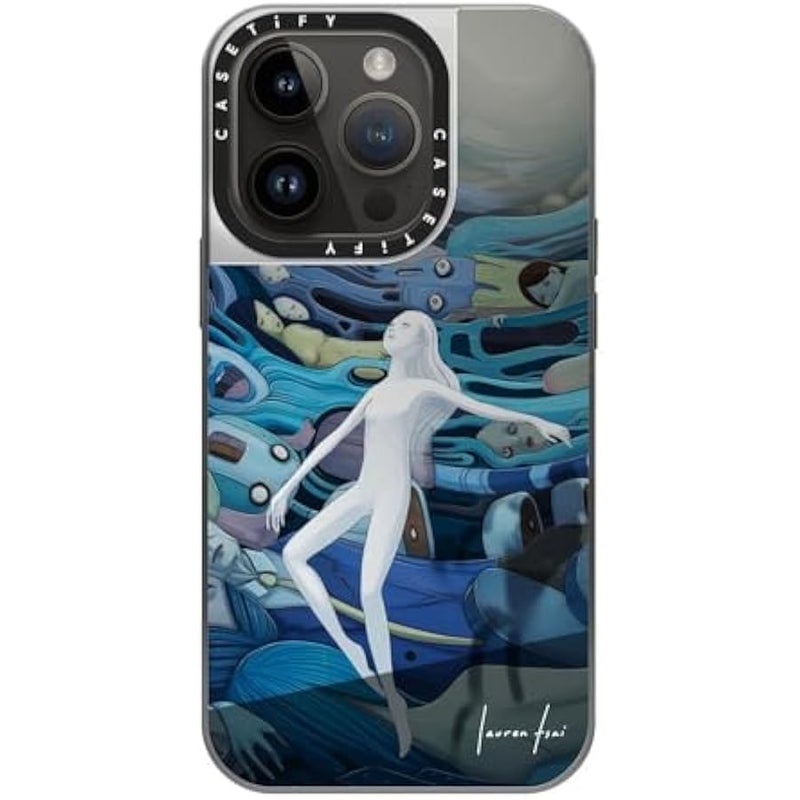 Casetify Mirror Case for iPhone 14 Pro Compatible with Magsafe - Half-Lived - Silver on Silver - Image 3