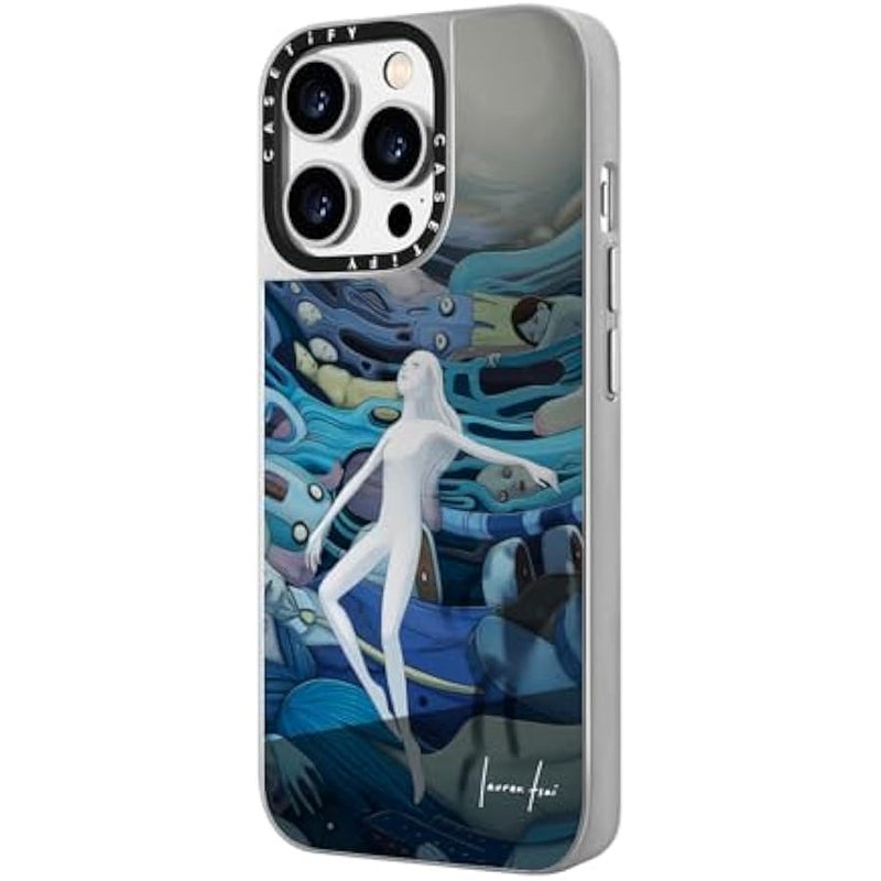 Casetify Mirror Case for iPhone 14 Pro Compatible with Magsafe - Half-Lived - Silver on Silver - Image 5