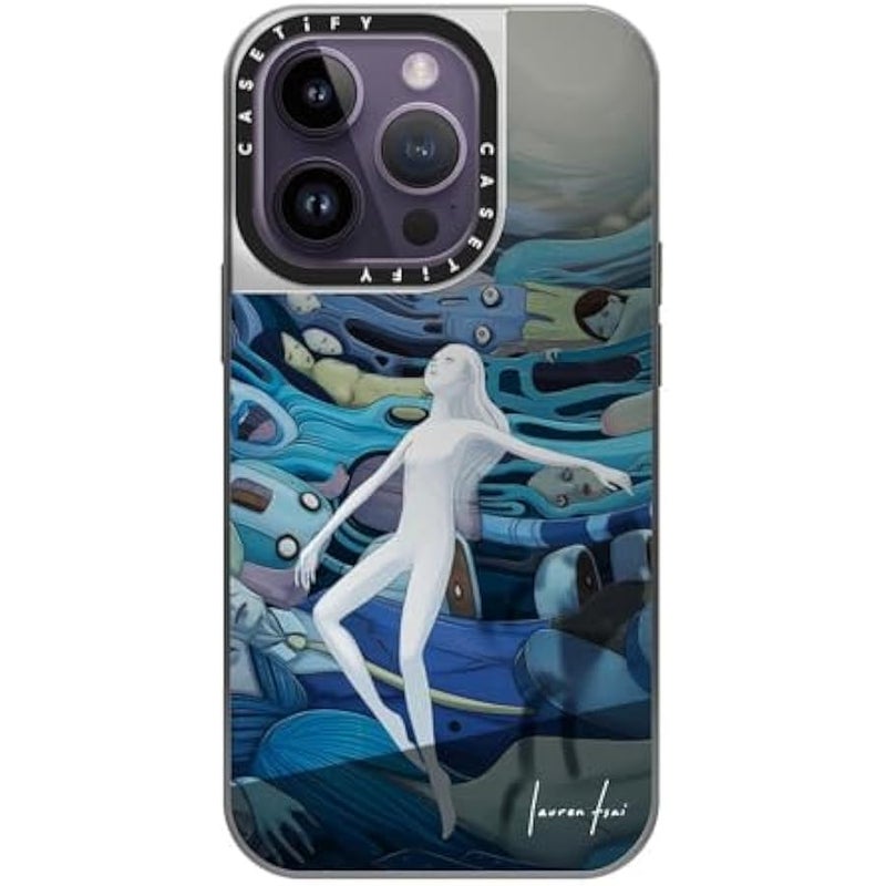 Casetify Mirror Case for iPhone 14 Pro Compatible with Magsafe - Half-Lived - Silver on Silver - Image 2