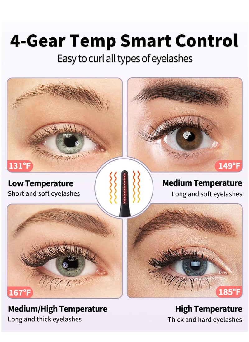 Heated Eyelash Curlers, Electric Eyelash Curler Heated Eyelash Curler, Rechargeable Eye Lash Curler with Quick Natural Curling Lash Curler & 24H Long Lasting Eye Lashes Makeup Tool for Women