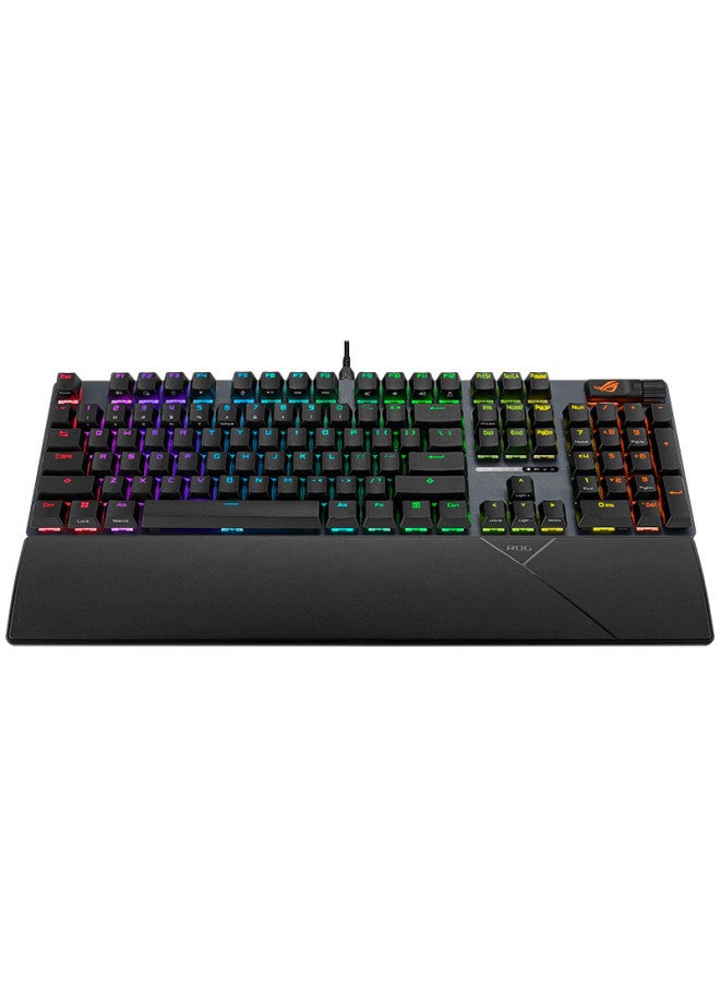 Rog Warrior 2x Mechanical Gaming Keyboard, Wired Gaming Keyboard, Nx Ice Storm Gray Switch V2 Rgb Backlit Keyboard, 104 Keys, For Pubg/valorant, Black, Pbt Versio - Image 1