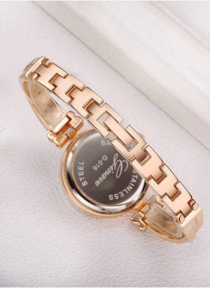 Ginave - Ladies Analog Watch with 3 Bracelets - Rose Gold - Image 1
